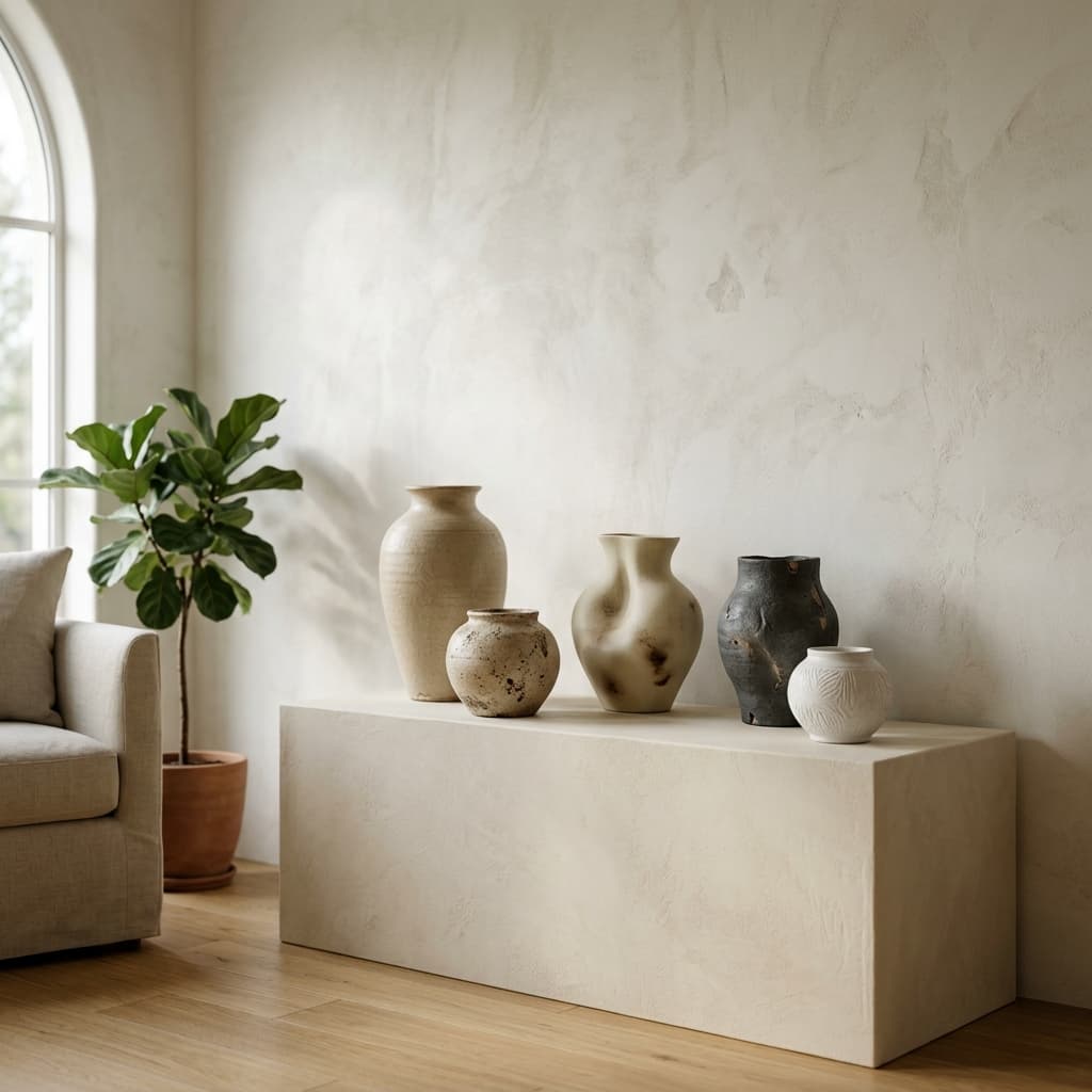 Ribbed Ceramic Vase